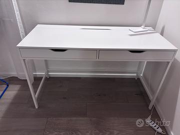 Scrivania IKEA ALEX bianca con 2 cassetti – 132×58