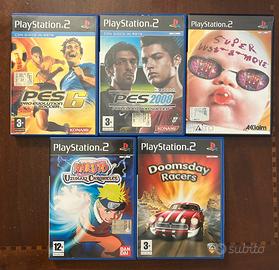 Lotto 5 giochi PS2 PES Naruto Bust-A-Move