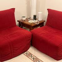 Poltrona IKEA in velluto rosso, sfoderabile