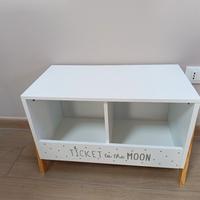 comodino-libreria per bambini bianco