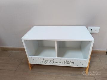 comodino-libreria per bambini bianco