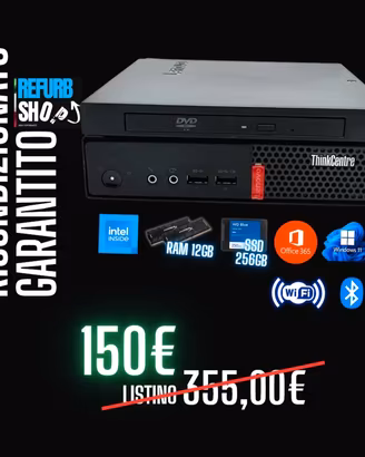 PC Intel i3 12 GB Ram 256 GB Nvme W11 e Office 365