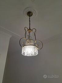 LAMPADARIO vintage Swarovski e Ottone