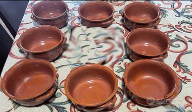 Set 8 Tegamini In Terracotta Cm 14