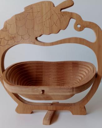 Cestino in bamboo con apertura originale, multiuso