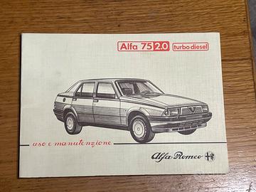 libretto uso e manutenzione ALFA ROMEO 75 2000 TD