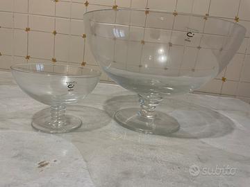 12 coppette macedonia e coppa grande in cristallo