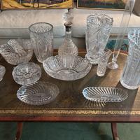 Lotto cristalli bohemia vasi bottiglie ciotole