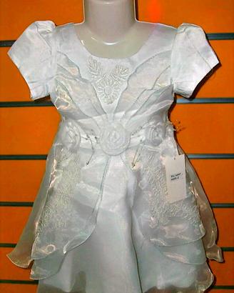 Abito Bianco Cerimonia Bambina Vestito 2 Anni Batt