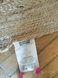Tappeto rotondo in iuta intrecciata beige
