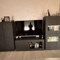 parete attrezzata a 3 pezzi separati con led