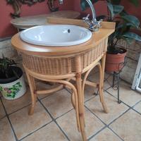 Lavabo da bagno vintage retrò rattan