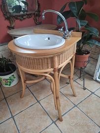 Lavabo da bagno vintage retrò rattan