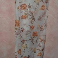 Foulard sciarpina leggera beige a fiori