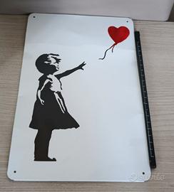 targa Banksy ragazza col palloncino rosso