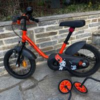 Bici btwin 14" per bambini con rotelle smontabili