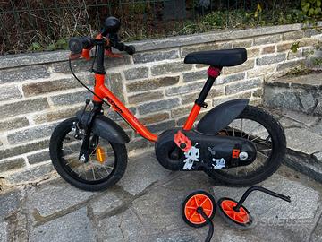 Bici btwin 14" per bambini con rotelle smontabili