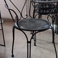 4 sedie in ferro lavirato color nero