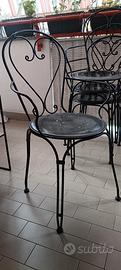 4 sedie in ferro lavirato color nero