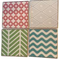 Set di 4 piastrelle in ceramica