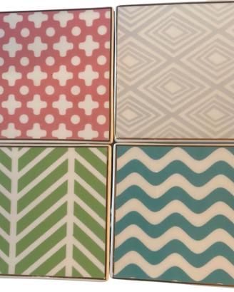 Set di 4 piastrelle in ceramica