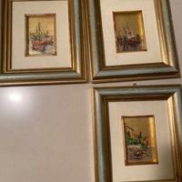 Serigrafie -3 quadretti foglia d’oro 22 carati -