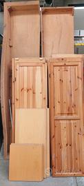 Armadio 5 ante per cameretta in legno di pino