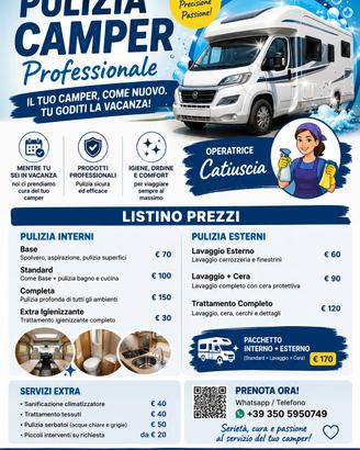 pulizia camper 