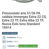 Pressostato aria 51/36 PA, caldaia immergas 