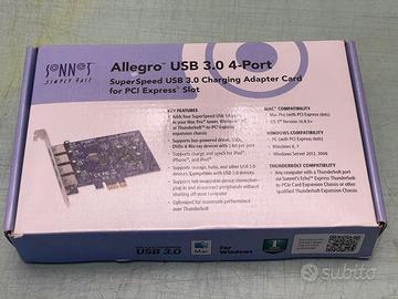 Slot PCI Express con 4 porte Usb 3