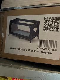 Comodo lettino da viaggio e box insieme