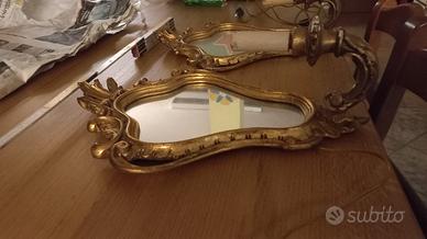 applique in legno dorato