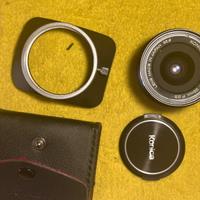 obiettivo Konica Hexanon AR 28mm f3,5 + paraluce