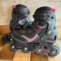 roller oxelo fit 3 nero-rosa