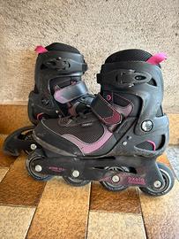 roller oxelo fit 3 nero-rosa