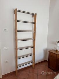 Spalliera porta vestiti in legno e acciaio