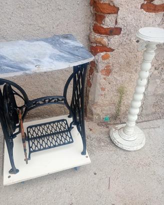 tavolino con pedaliera per cucire