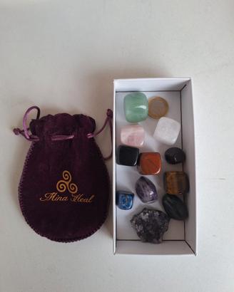Set 12 Pietre Dure Naturali Mina Heal + Sacchetto 
