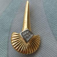 Spilla vintage '80 Aconda color oro e strass