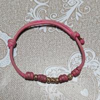 Bracciale argento DoDo in tessuto rosa donna