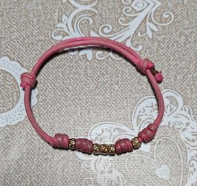 Bracciale argento DoDo in tessuto rosa donna