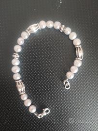 Bracciale argento 925 perle vere