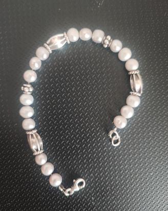 Bracciale argento 925 perle vere