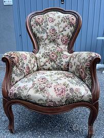 Poltrona vintage stile Luigi Filippo