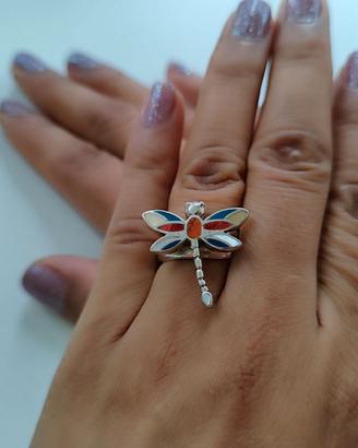 Anello di Argento di Libellula