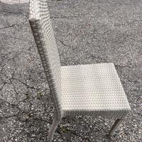 Sedia da esterno in rattan sintetico grigio