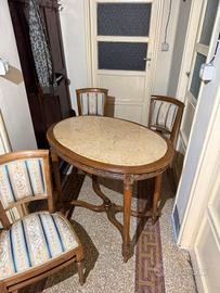 Set Biedermeier + Tavolo/sedie Luigi XVI