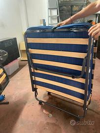 letto singolo  pieghevole 14 doghe con materasso
