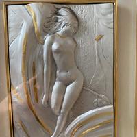quadro con cornice bassorilievo argento 925, donna