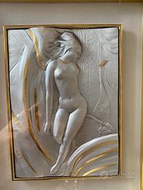 quadro con cornice bassorilievo argento 925, donna